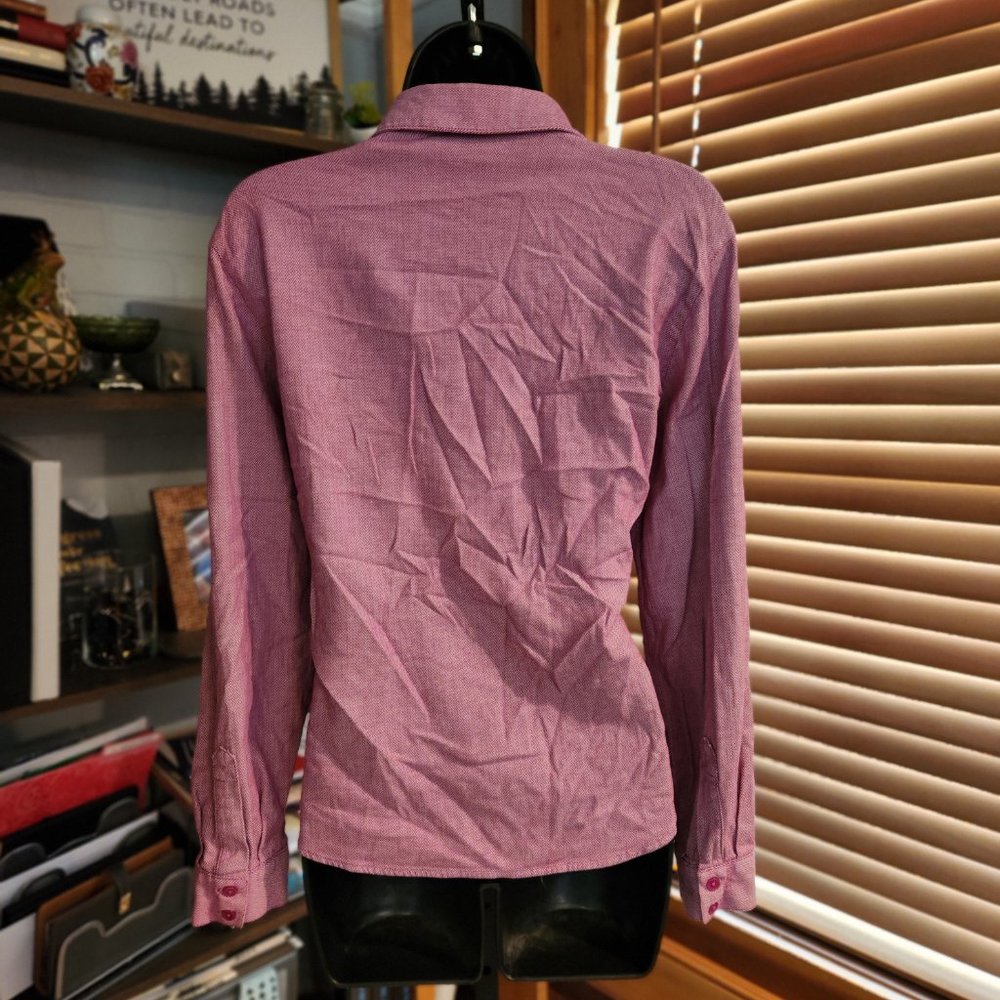 .Micro-Chevron Purple Button Down Blouse From Cha… - image 2